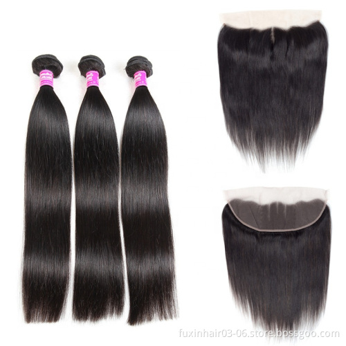 Single Donor Raw Double Drawn Human Hair Extensions Straight Remy Hair Hair from India Indian WEAVING Silky Straight Wave